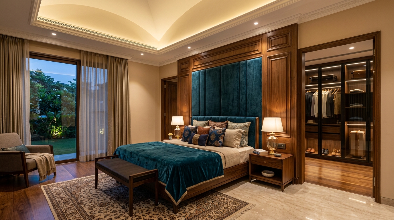 Luxury master bedroom interior Bengaluru